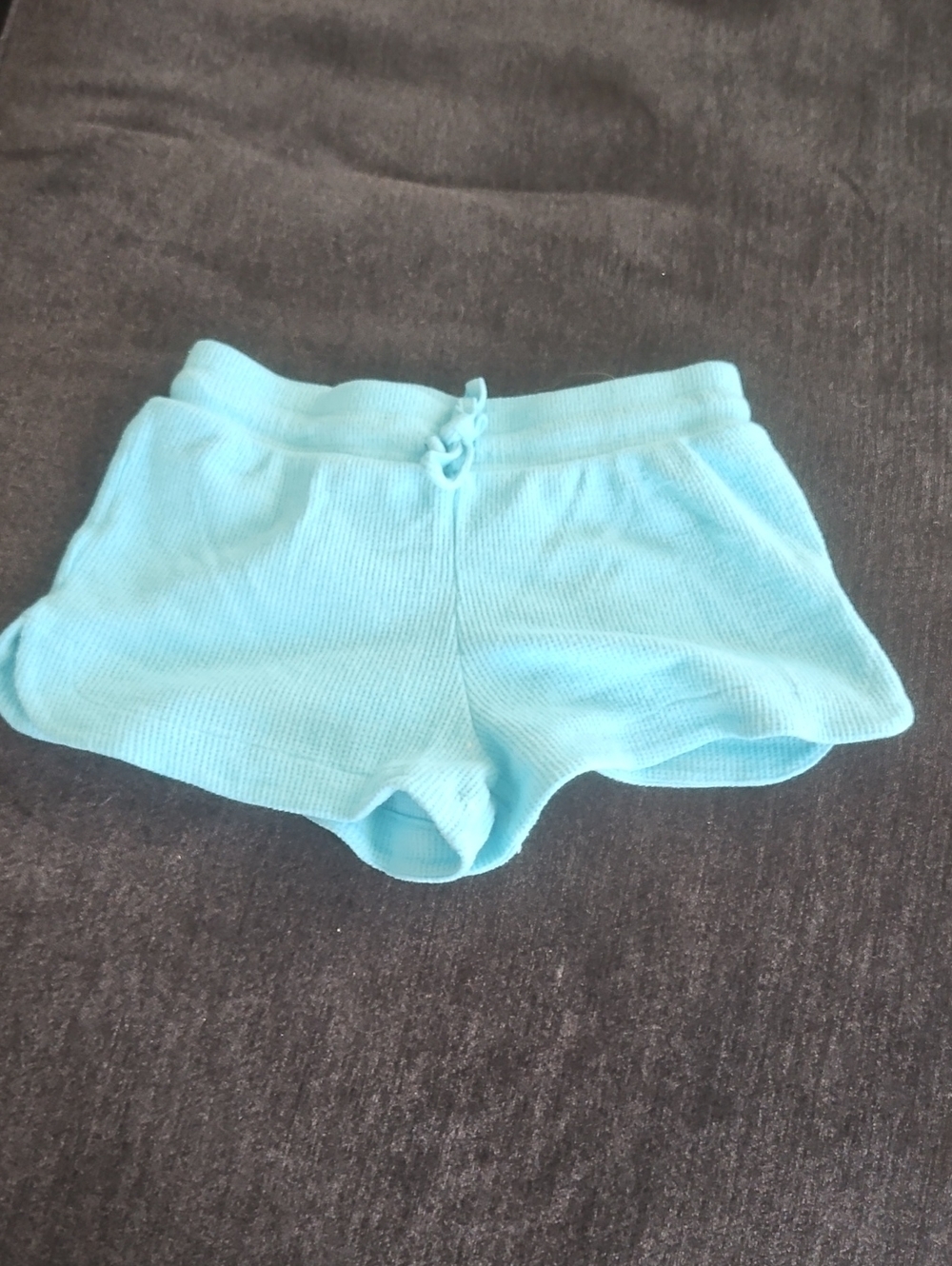 Suzette Collection Kids Light Blue Ribbed Knit Shorts
